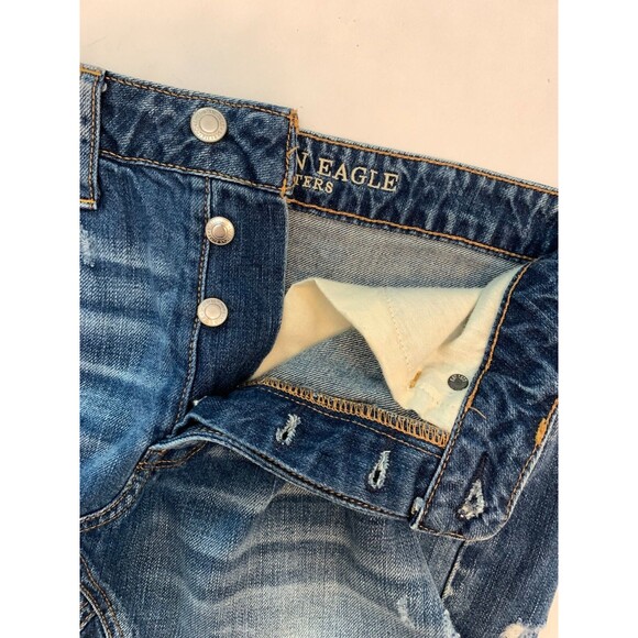 American Eagle Mini Skirt Womens 6 Festival Distressed Button Fly Denim - Picture 3 of 8